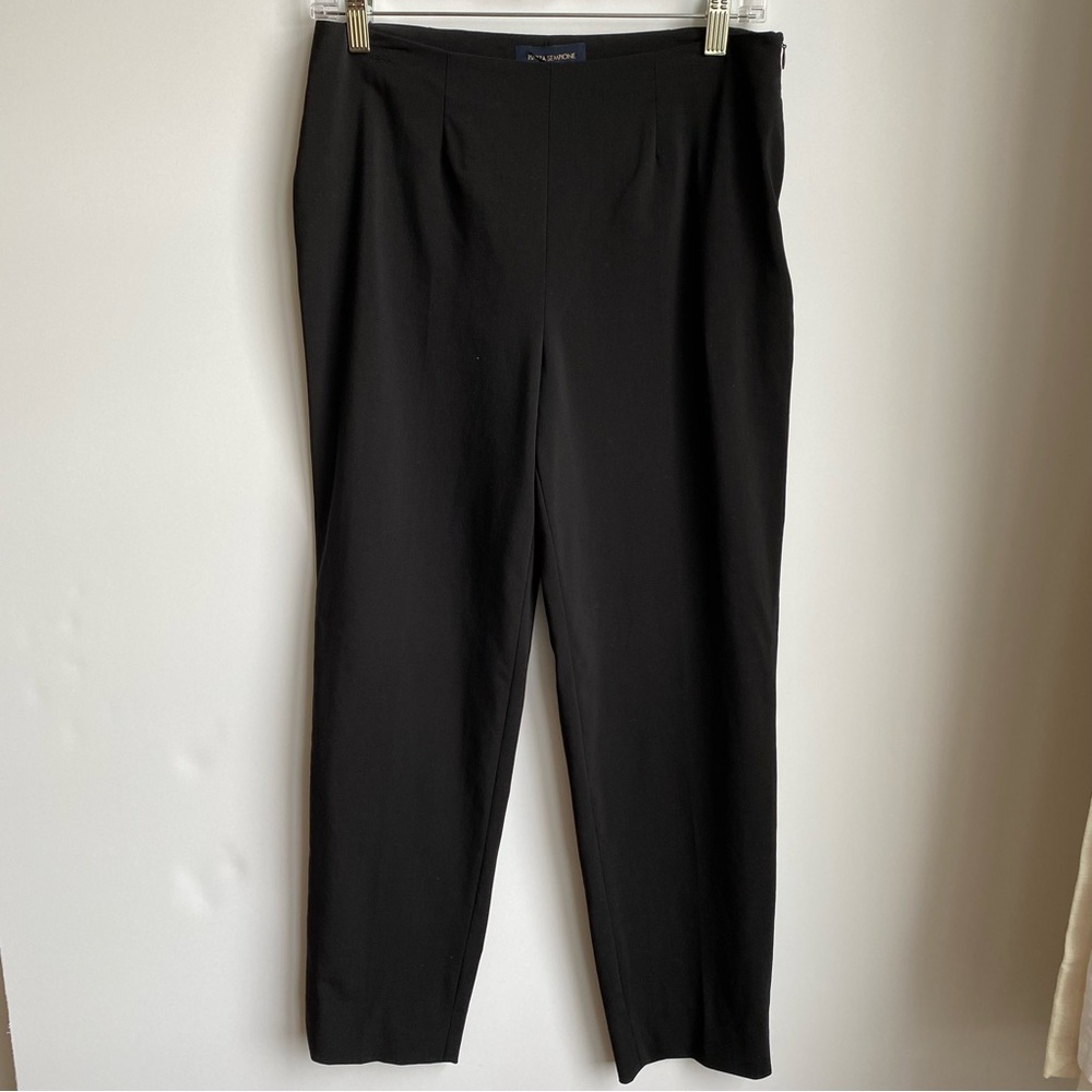 Piazza Sempione Audrey Wool Lightweight Dress Pants Straight Trouser Split Ankle